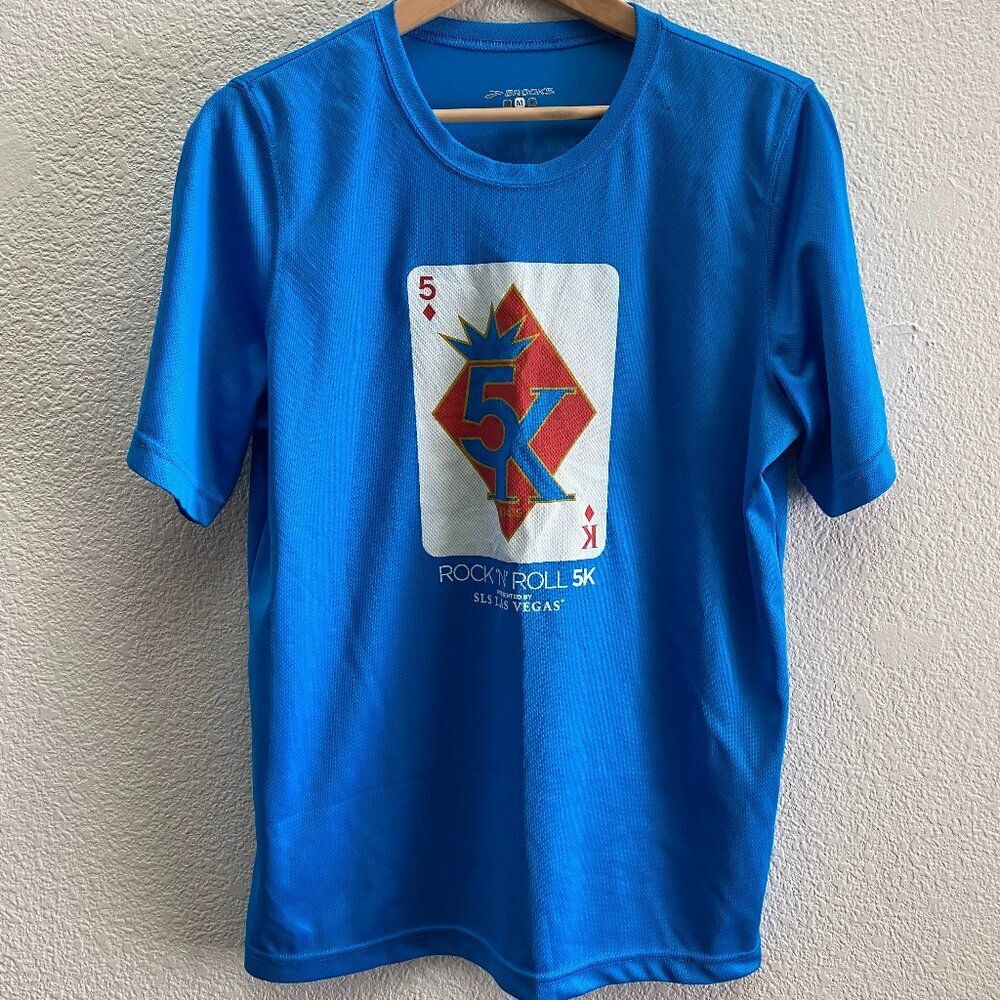 Brooks Rock N Roll 5K Las Vegas 2015 Marathon Blue T-Shirt Medium Running Race